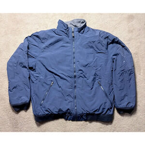 Vintage LL Bean Fleece Lined Zip Up Bomber Jacket Mens Zip Pockets Polartec XL